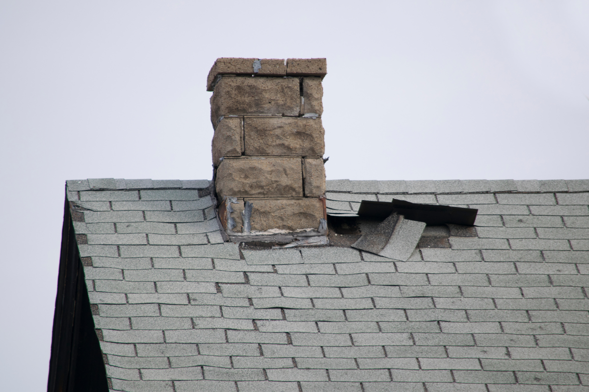 Lifted Shingles Around Chimney